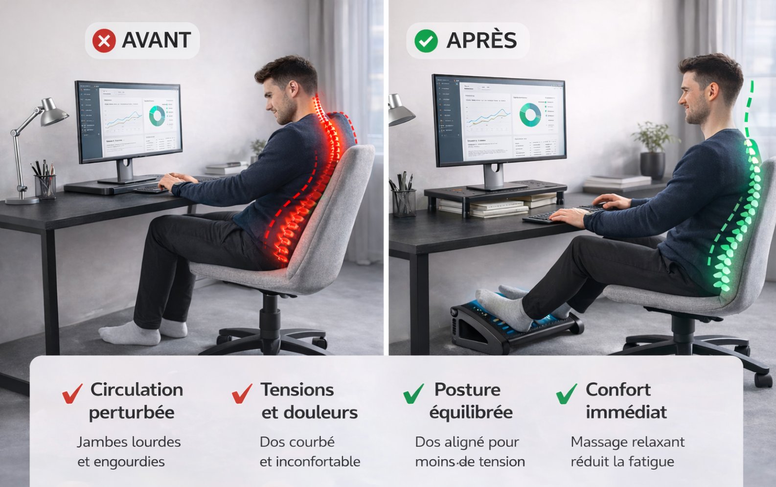 Repose-pieds Ergonomique Ervity