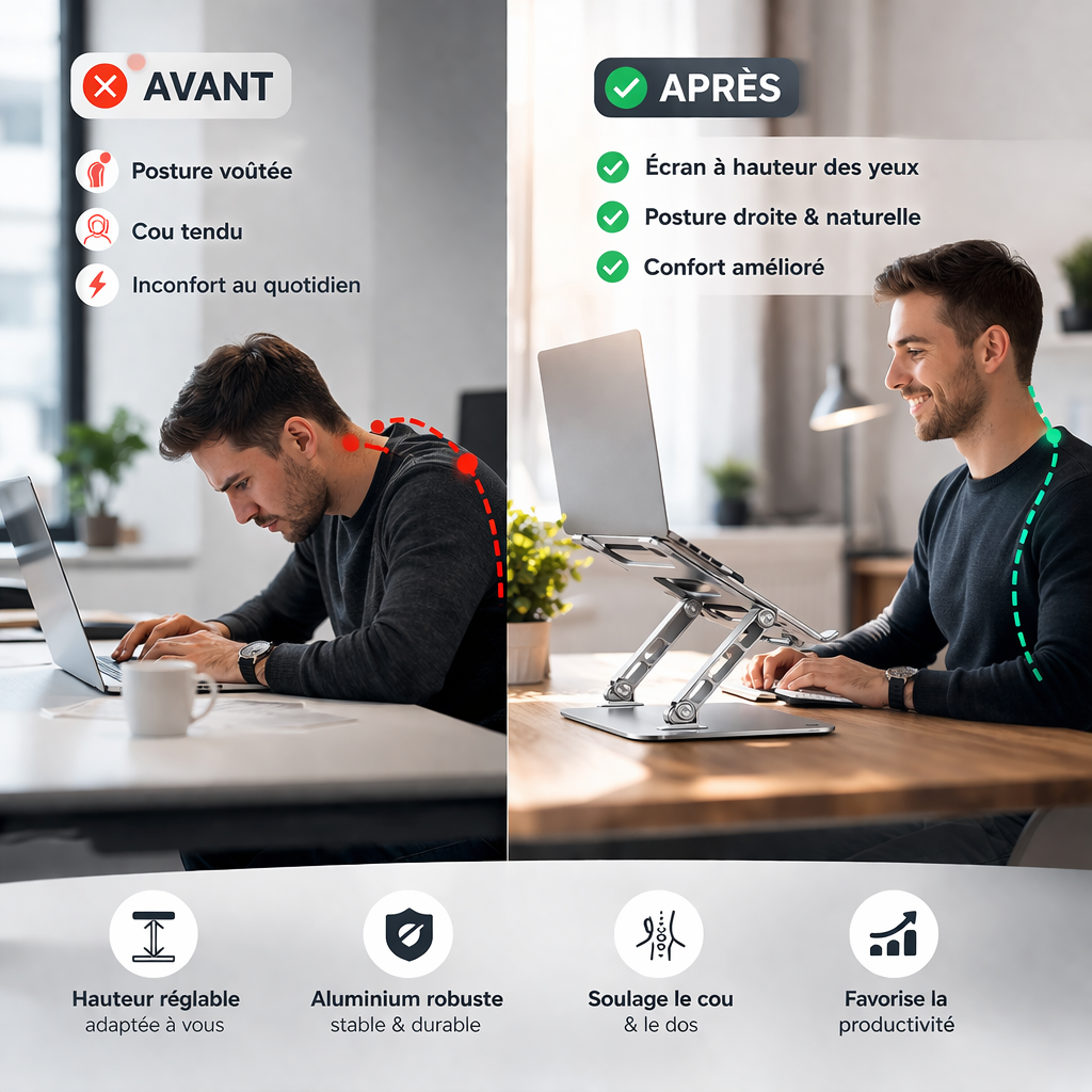 Support Ordinateur Ergonomique Ervity